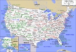 Карта городов США