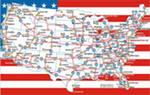 Карта городов и дорог США